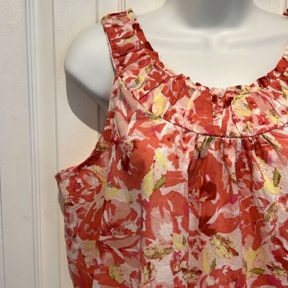 Loft Ann Taylor Sleeveless Floral Print Cotton Top Size LP - Picture 4 of 11